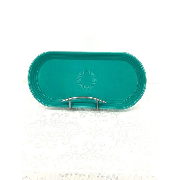 Fiesta HLC USA Turquoise Oval Bre Serving Platter 12" x 5 3/4" Ceramic Dinnerwar - Picture 1 of 6